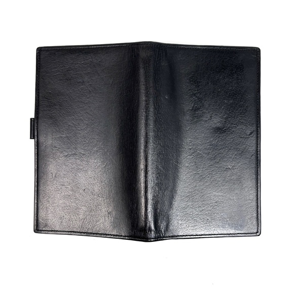 COACH Vintage Slim Black Leather Bifold Checkbook Card Wallet - Picture 5 of 14